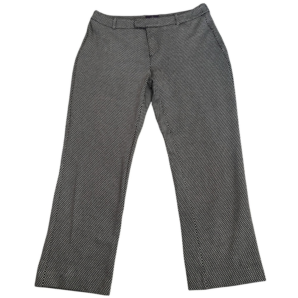 NYDJ Not Your Daughters Cropped Pants Size 4 Black White Stretch Career MJCQ1627
